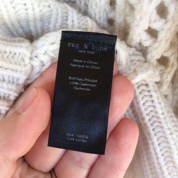 *flaw Rag & Bone Cashmere Athena Sweater Cream M - Picture 6 of 8